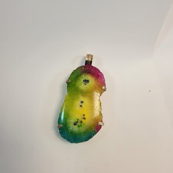 Necklace Pendants Handmade Jewelry Watermelon Tourmaline Gemstone Silver Pendant - Picture 1 of 10